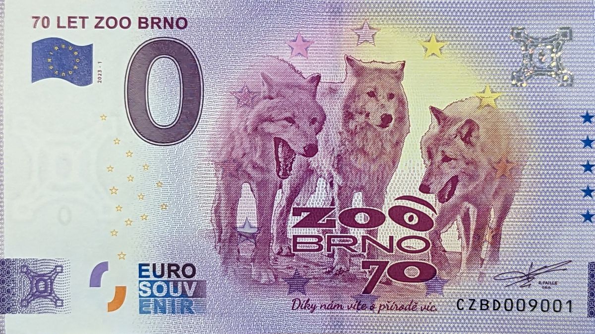 Chechtající se vlci z Brna se objevili na speciální eurobankovce
